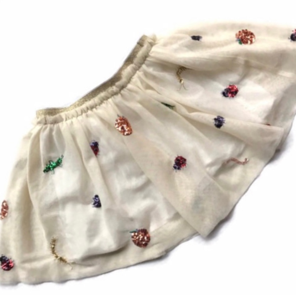 Mini Boden x Roald Dahl Creepy Crawly Friends Sequin and Tulle Skirt in 3/4